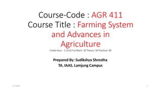 Agr Code Farming-System-1.pptxa Bsc agriculture course | PPTX