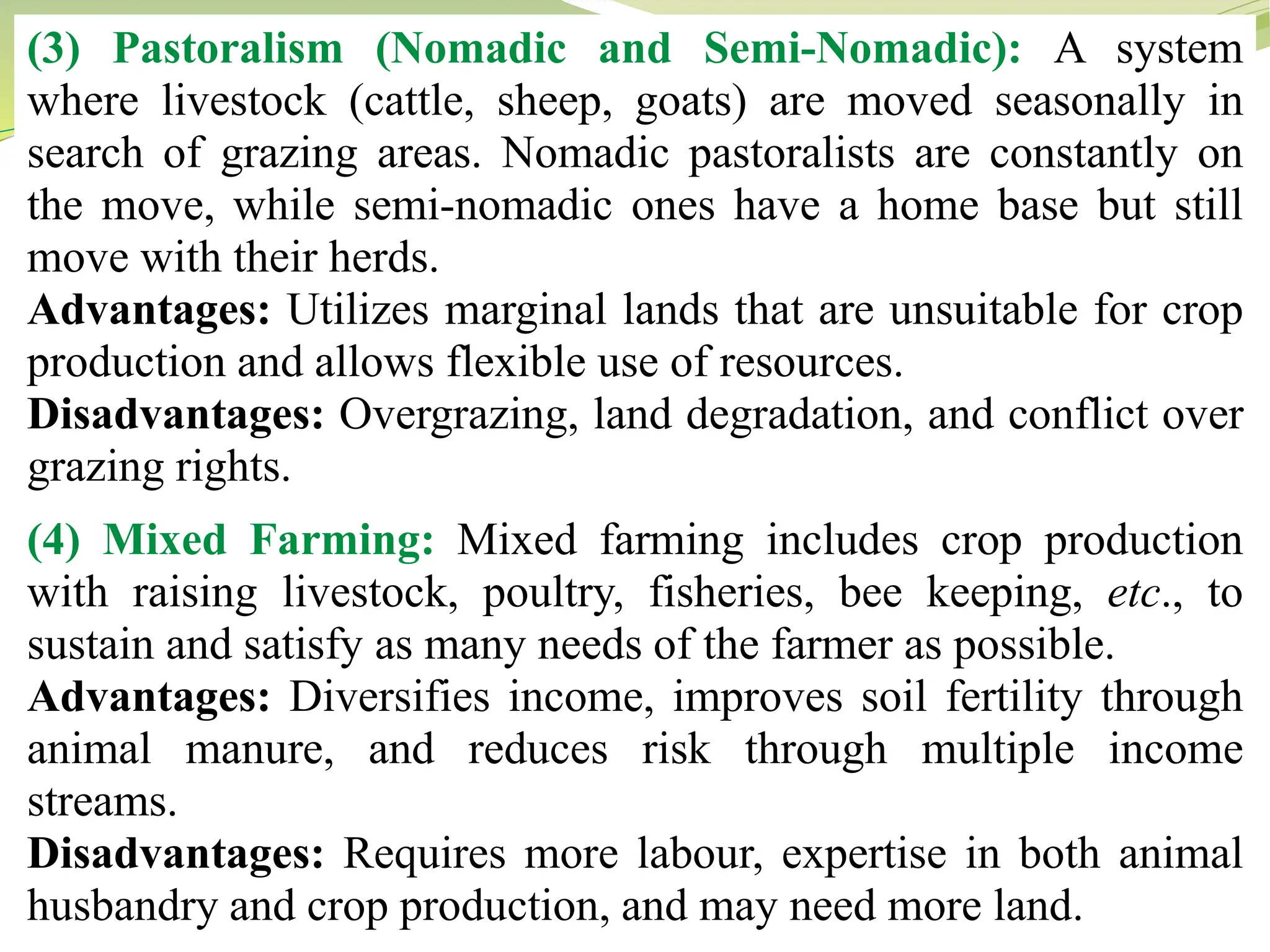 FARMING BASED LIVELIHOOD SYSTEMS LECTURE PPT | PDF
