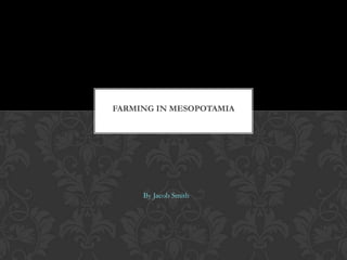 FARMING IN MESOPOTAMIA




     By Jacob Smith
 