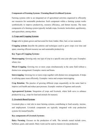 Livelihood Components Farming system and livelihood management | DOCX
