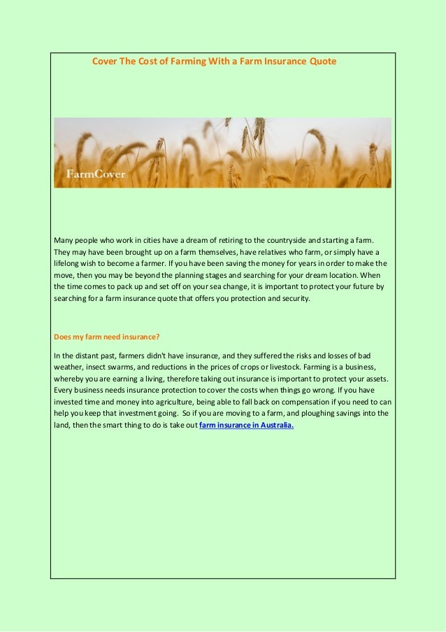 Cover The Cost of Farming With a Farm Insurance Quote