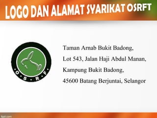 Taman Arnab Bukit Badong,
Lot 543, Jalan Haji Abdul Manan,
Kampung Bukit Badong,
45600 Batang Berjuntai, Selangor
 