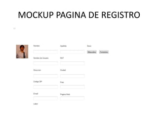 MOCKUP PAGINA DE REGISTRO
 