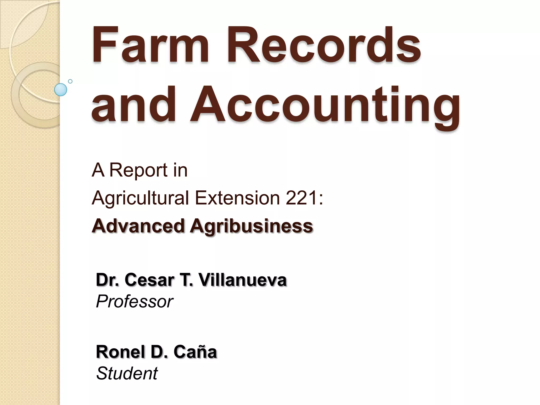 Farm records and accounting | PPTX
