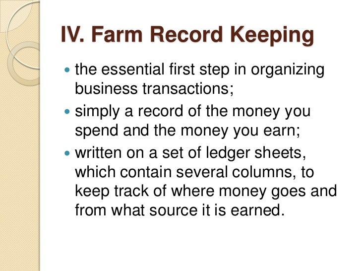 Farm records and accounting