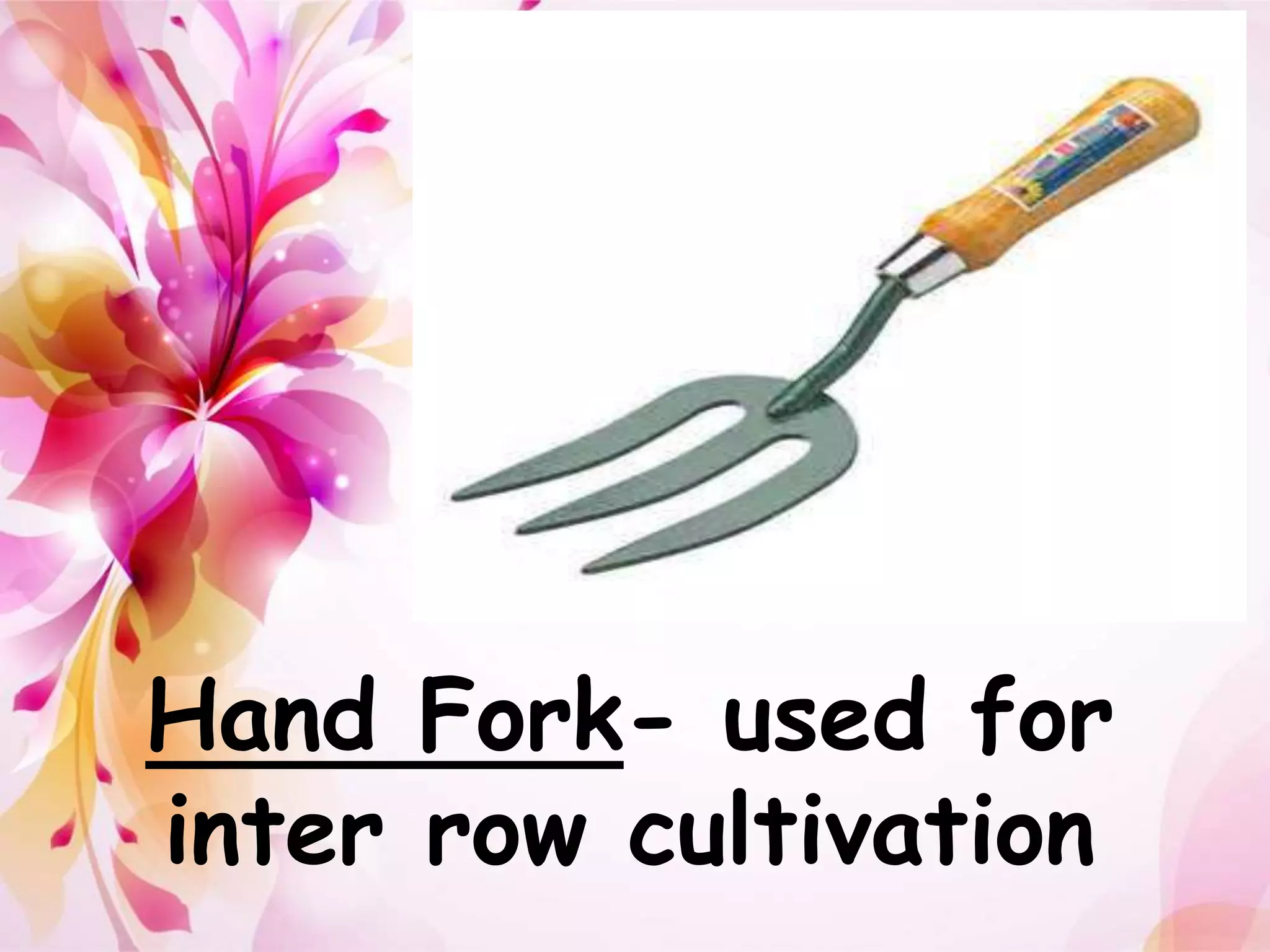 Hand Fork- used for 
inter row cultivation 
 