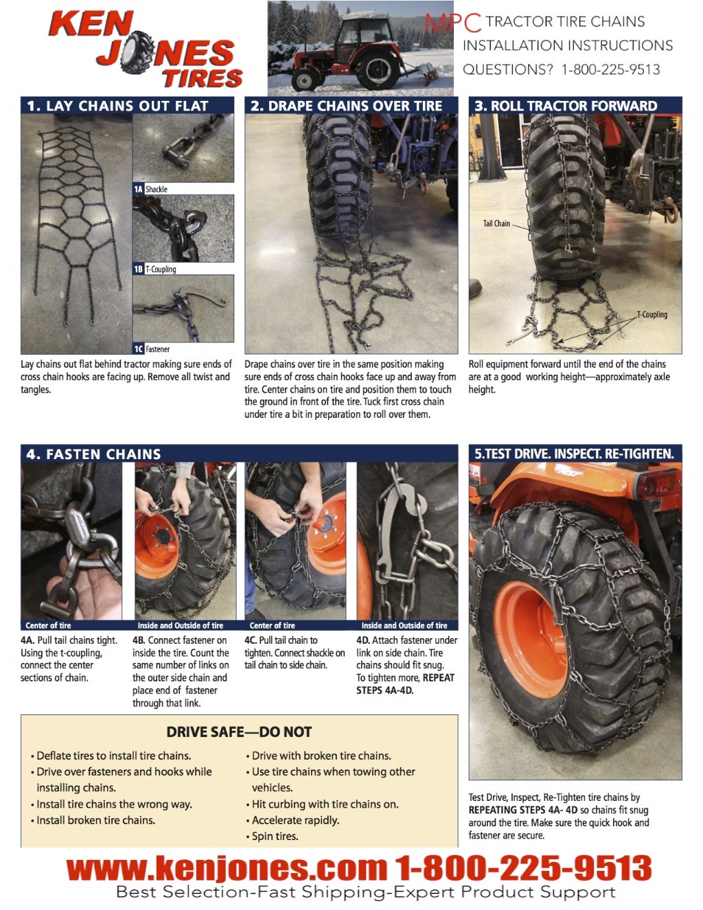 Tractor Tire Chains & Backhoe Tire Chains Call 18002259513 Ken