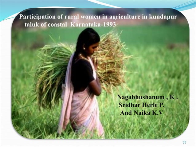 Role of farm women in Indian Agriculture | PPT