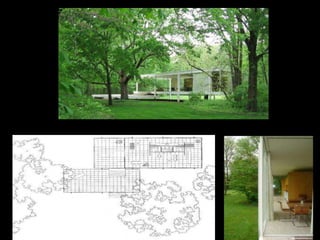 •   Between 1931 and
    1935 (and after WW2)
    a series of houses
    which adapt the
    Barcelona Pavilion
    plan-type to domestic
    use; plans increasingly
    introverted
•   Nature still dominant in
    his sketches – the house
    frames a view in which
    nature is idealised
 