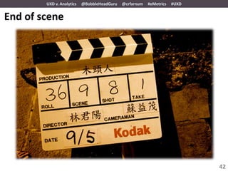 UXD v. Analytics   @BobbleHeadGuru   @crfarnum   #eMetrics   #UXD


End of scene




                                                                            42
 