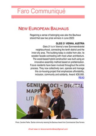 ↑
Email news to faroconventionlibrary@gmail.com
NEW EUROPEAN BAUHAUS
Regaining a sense of belonging was also the Bauhaus
s...