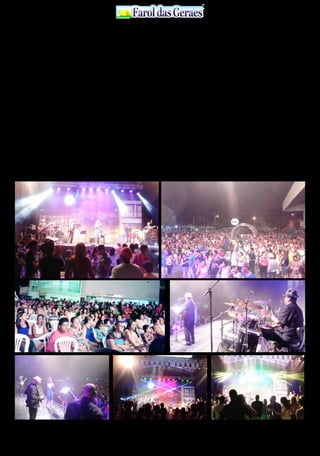 30 de Abril / 2015PÁGINA 6
13
ANOS FaroldasGeraesFaroldasGeraes
Show aconteceu em 21/3, na Praça da Ro-
doviária, a partir das 21h.
O Minas ao Luar, projeto do Sesc de valori-
zação e resgate da música nacional, segue es-
trada. O município de Jequitinhonha, na região
mineira de mesmo nome, recebeu a atração
em 21/3 com apresentação do Grupo Sabiá
Laranjeira. A apresentação, aberta ao público,
foi na Praça da Rodoviária.
O Sabiá Laranjeira é um projeto que vai do
samba ao sertanejo de raiz. O repertório do
grupo éeclético.Passapelosambaepelochorinho,
trazendo elementos seresteiros, sertanejo de raiz,
rock dos anos 60, 70 e 80, além de boleros e
música mineira. A líder do grupo é a cantora
Fernanda Garcya, que interage constantemente
com o público durante as apresentações.
Além do Minas ao Luar, outros eventos itinerantes
do Sesc da área de cultura retomam as estradas mi-
neiras em março, como o Causos e Violas
Sabiá Laranjeira Minas ao Luar
apresenta Grupo em Jequitinhonha
das Gerais e o Sesc Chorinho e Samba na
Praça. Todas as apresentações são gratuitas. A
programação está disponível no site www.sescmg.
com.br.
SAIBA MAIS SOBRE O MINAS AO LUAR
Com foco na tradição, na valorização da
música brasileira e na formação de público, o
Sesc leva shows a ruas, praças e coretos, por
meio do Minas ao Luar. Em 2012, o projeto
passou a realizar duas apresentações por sema-
na, em diferentes cidades mineiras, somando,
aproximadamente, 60 eventos por ano, sempre
abertos ao público. Desde a sua primeira edição,
o Minas ao Luar já fez mais de 600 apresentações
nas praças e ruas de mais de 200 municípios,
dentro e fora de Minas Gerais, contabilizando
um público superior a 2 milhões de especta-
dores. Em 2014 foram 29 apresentações em 27
cidades mineiras, com um público estimado em
76 mil espectadores. Todo esse sucesso já rendeu
a produção de três discos –Minas ao Luar: Can-
ções 1; Minas ao Luar: Canções 2 e Minas ao Luar:
Canções 3 – e um livro, com letras e cifras para
acompanhamento em violão, o Minas ao Luar:
Canções.
Além disso, o Sesc lançou, em dezembro de
2014, o primeiro DVD do projeto: Minas ao Luar,
ao vivo no Sesc Palladium. Gravado em 26 de
março de 2014 no Grande Teatro do Sesc Palla-
dium, em Belo Horizonte, a produção traz 16
clássicos da música brasileira, como Odeon
(Ernesto Nazareth e Vinícius de Moraes), Meu
Primeiro Amor (José Fortuna), Que Pena (Jorge
Bem Jor) e O Mundo é um Moinho (Cartola), en-
tre outros. Em 2015, o DVD está sendo dis-
tribuído, gratuitamente, nas apresentações do
projeto, como já acontece com os três discos e o
livro produzidos anteriormente.
Momentos apoteóticos do Minas ao Luar, cujo evento atraiu um numeroso público em Jequitinhonha. O projeto passou a realizar duas apresen-
tações por semana, em diferentes cidades mineiras, somando, aproximadamente, 60 eventos por ano, sempre abertos ao público.
 