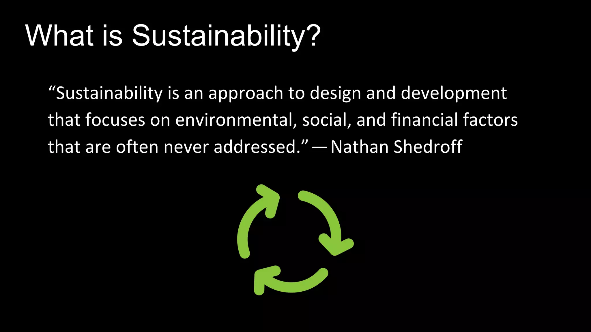    
What is Sustainability?
 