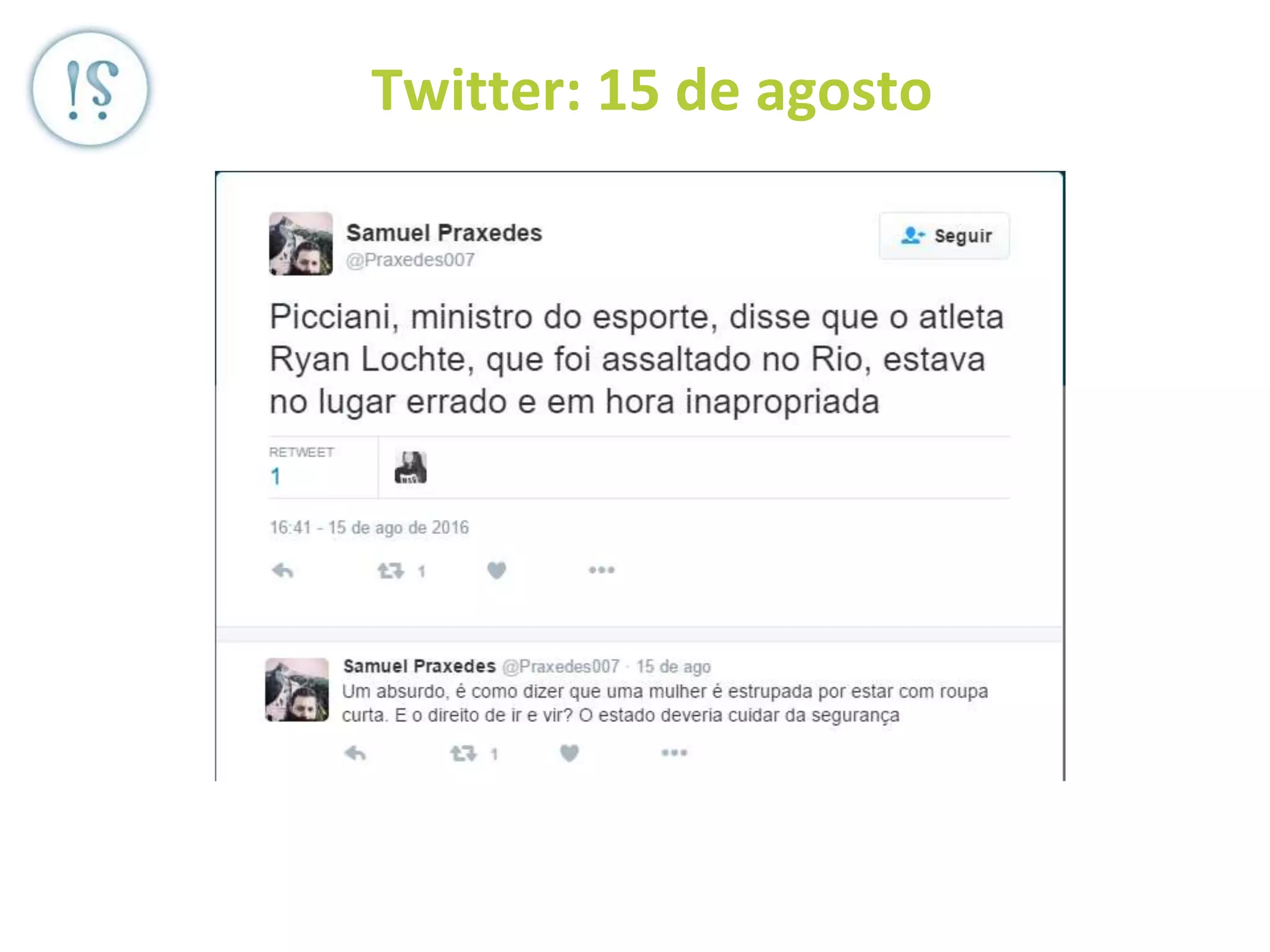 Twitter: 15 de agosto
 
