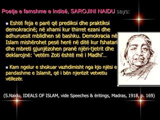 MICHAEL HARTnë librin e tij ‘100 personalitetet’Ai e rënditi Muhamedin (paqja qoftë mbi të) të parin në listë, i cili kontriboi në mirësitë dhe ngritjet e njerëzimit:Zgjedhja ime që Muhamedi të kryesojë listën e personave që kanë ndikuar më shumë në histori mund tëhabisi shumë lexues, dhe mund të diskutohet nga të tjerë, por ai ishte i vetmi burrë në histori i cili shkëlqeu në te dy nivelet, fetare dhe shekullore.(Michael Hart, Top 100: Personat më me ndikim në historinë e njerëzimit. New York, 1978, p. 33)