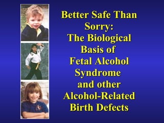 Better Safe Than Sorry: The Biological Basis of  Fetal Alcohol Syndrome  and other Alcohol-Related Birth Defects 