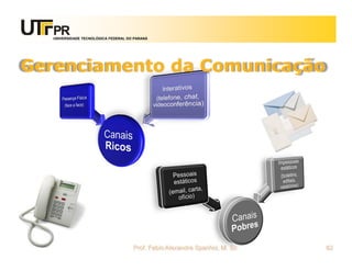 UNIVERSIDADE TECNOLÓGICA FEDERAL DO PARANÁ




Gerenciamento da Comunicação




                                     Prof. Fabio Alexandre Spanhol, M. Sc.   82
 