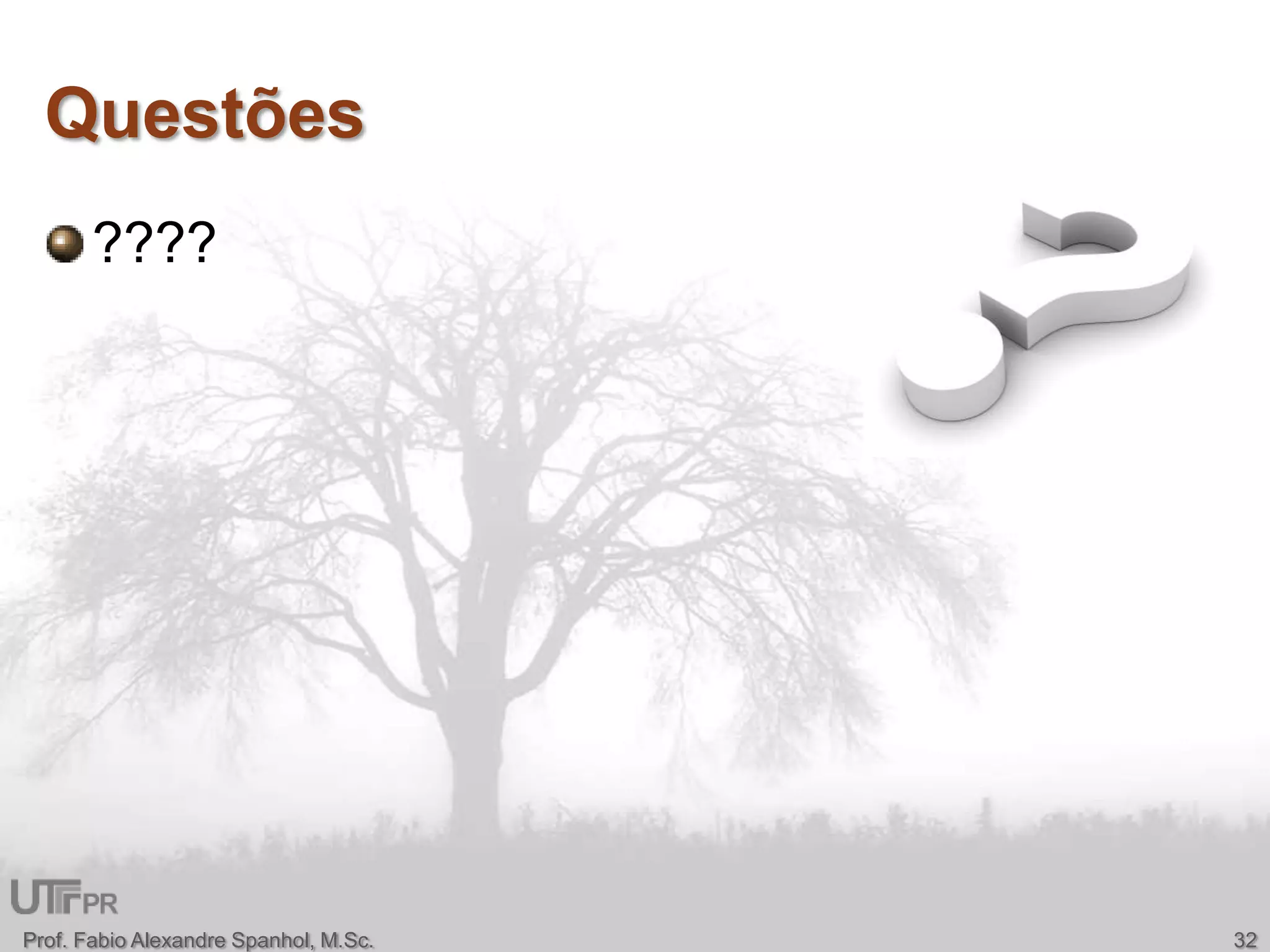 Questões????Prof. Fabio Alexandre Spanhol, M.Sc.32