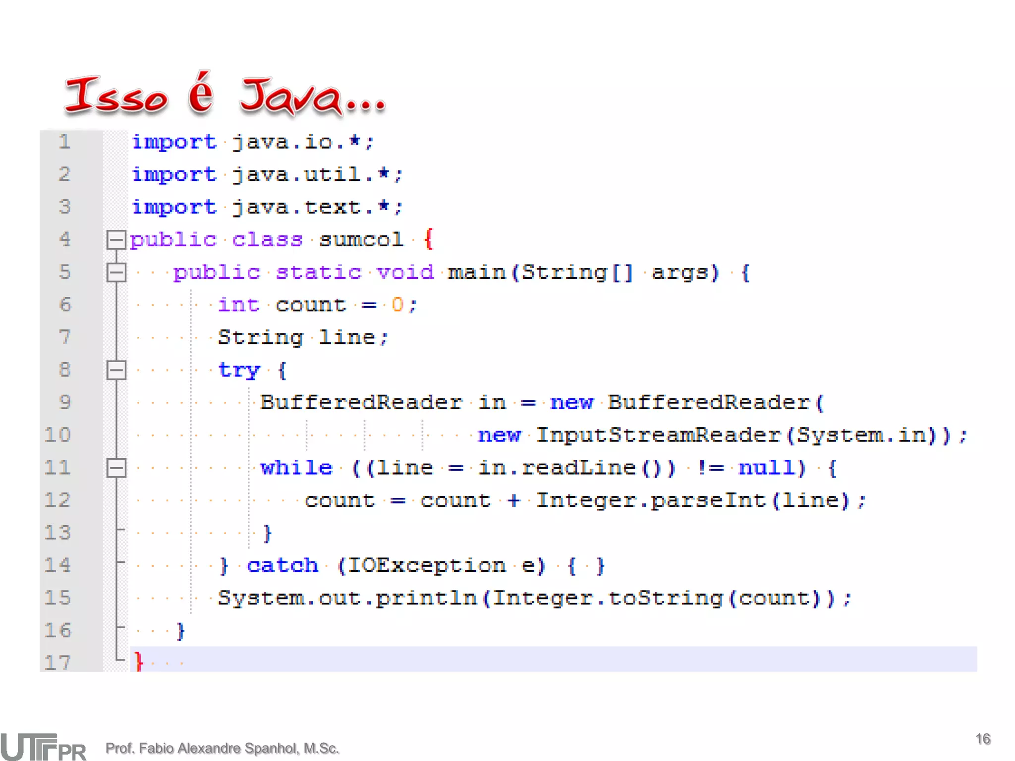 16
Prof. Fabio Alexandre Spanhol, M.Sc.
 