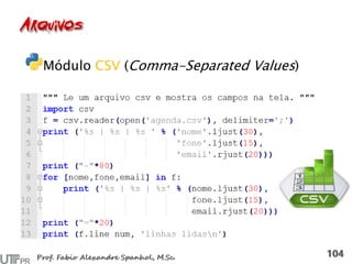 Módulo CSV (Comma-Separated Values)
 