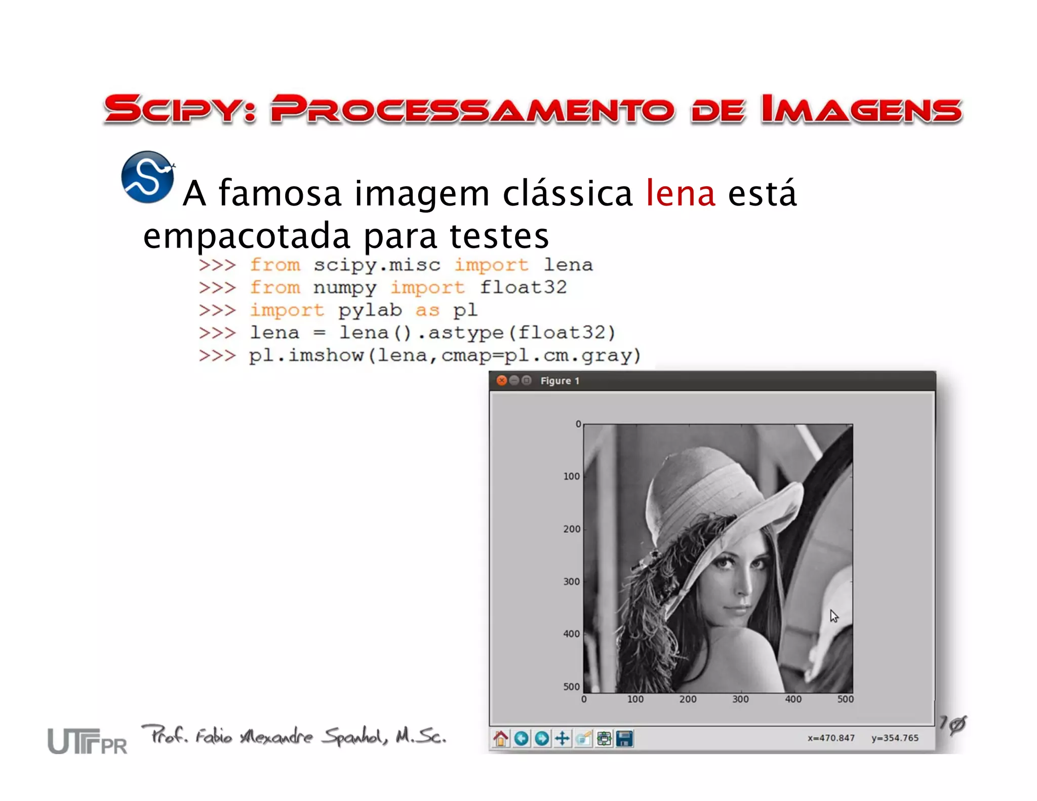 A famosa imagem clássica lena está
empacotada para testes
 