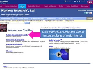 Click Market Research and Trends
to see analyses of major trends.
 