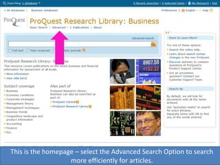 This is the homepage – select the Advanced Search Option to search
more efficiently for articles.
 