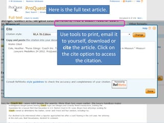 Here is the full text article.
Use tools to print, email it
to yourself, download or
cite the article. Click on
the cite option to access
the citation.
 