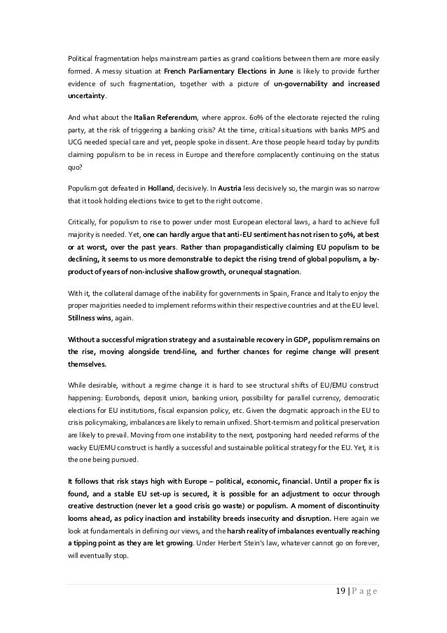 Fasanara Capital Investment Outlook May 3rd 2017