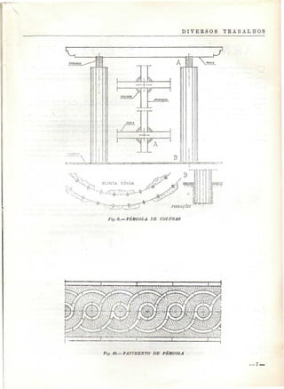 D I V E R S O S TRABALHOS 
FILVPA ÇOSS 
Fitj. 9. —PÉRGOLA DE COLUNAS 
/. íft— PAVIMENTO DE PÉRGOLA 
 