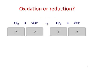Oxidation or reduction?
18
 
