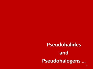 Pseudohalides
and
Pseudohalogens …
39
 