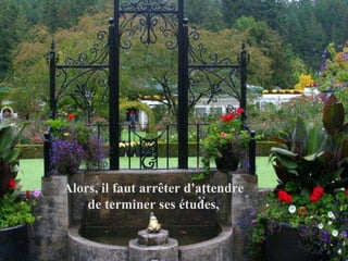 Alors, il faut arrêter d'attendre de terminer ses études,  