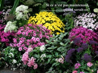 Si ce n'est pas maintenant,  …………… quand serait-ce?      