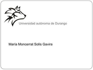 Universidad autónoma de Durango




María Moncerrat Solís Gavira
 