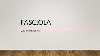 FASCIOLA
CDC: DECEMBER 31, 2018
 