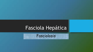 Fasciola Hepática
Fasciolosis
 