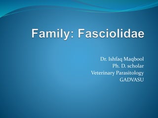 Dr. Ishfaq Maqbool
Ph. D. scholar
Veterinary Parasitology
GADVASU
 