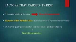 FACTORS THAT CAUSED ITS RISE 
 