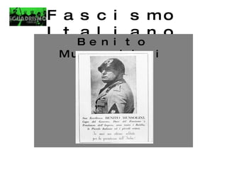 Fascismo Italiano Benito Mussolini 