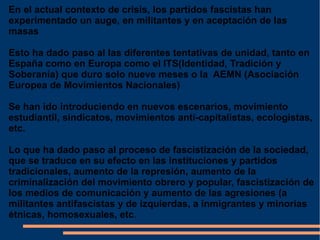 En 1936 Italia empieza su política expansionista, invadiendo Etiopía. También por esta época inicia su acercamiento a la Alemania nazi y participa en la guerra civil española apoyando el golpe de estado. 