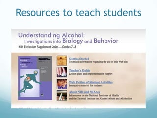 Resources to teach students
 