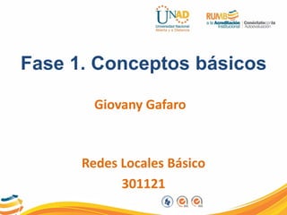 Fase 1. Conceptos básicos
Giovany Gafaro
Redes Locales Básico
301121
 