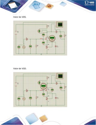 Valor de VDS.
Valor de VGD.
 