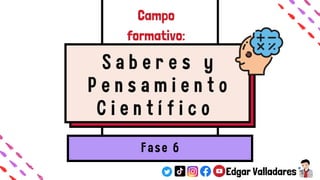 Campo
formativo:
S a b e r e s y
P e n s a m i e n t o
C i e n t í f i c o
Edgar Valladares
Fase 6
 