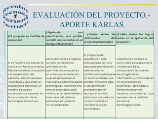 EVALUACIÓN DEL PROYECTO.-APORTE KARLAS 