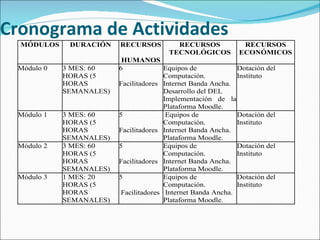 Cronograma de Actividades 