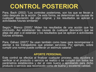 Fases de controlFASES DE CONTROL EN LA ORGANIZACION DE PRESTACION DE ...
