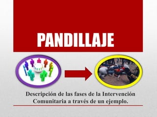 PANDILLAJE
Descripción de las fases de la Intervención
Comunitaria a través de un ejemplo.
 