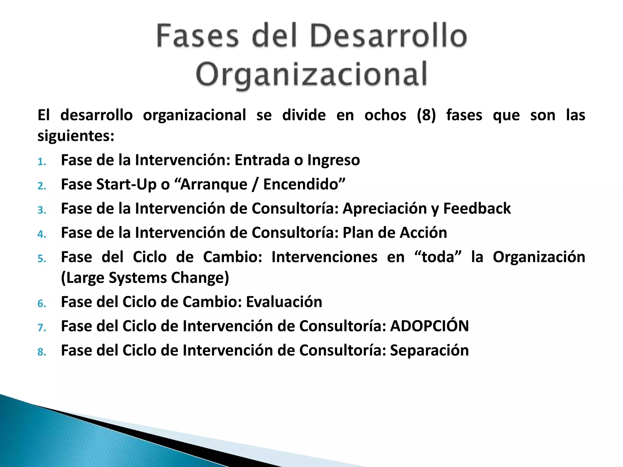 Fases del desarrollo organizacional | PPT